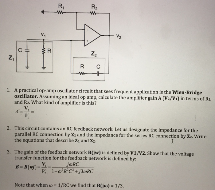 Solved A Practical Op Amp Oscillator Circuit That Sees Chegg Com
