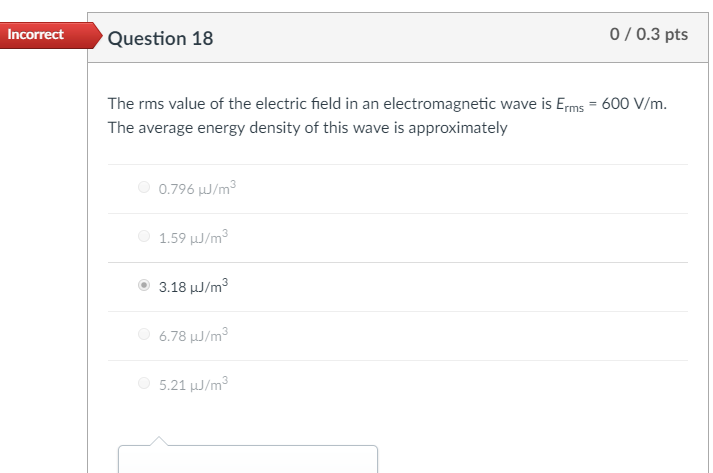 Solved The Rms Value Of The Electric Field In An Electrom Chegg Com