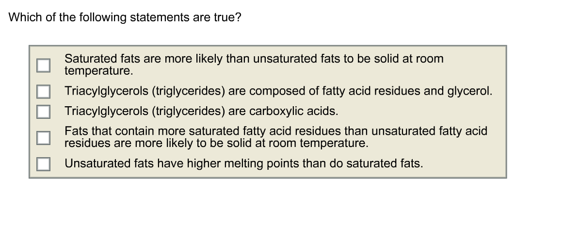 Solved Which Of The Following Statements Are True Satura