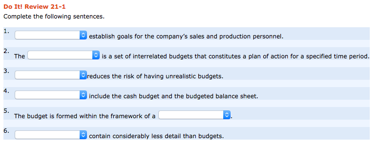 Plete The Following Sentences Establish Goals Chegg 