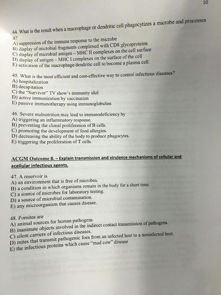 Solved 10 44. What Is The Result When A Macrophage Or Den