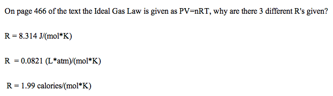 Solved On Page 466 Of The Text The Ideal Gas Law Is Given Chegg Com