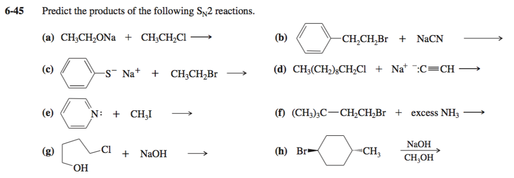 6 45 Predict The Products Of The Following Sn2 Chegg 6 45 Predict The Products Of The Following Sn2 Chegg