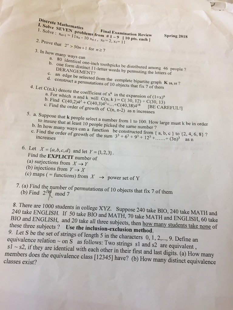 SEVEN From #1 Solve Discrete Mathematics Problems ... Solved: