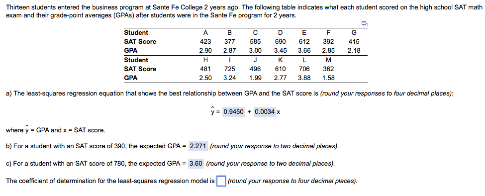 Solved: Question: The Coefficient Of Determination For The... | Chegg.com