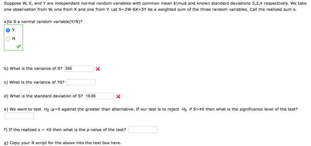 Solved Suppose W X And Y Are Independent Normal Random Chegg Com