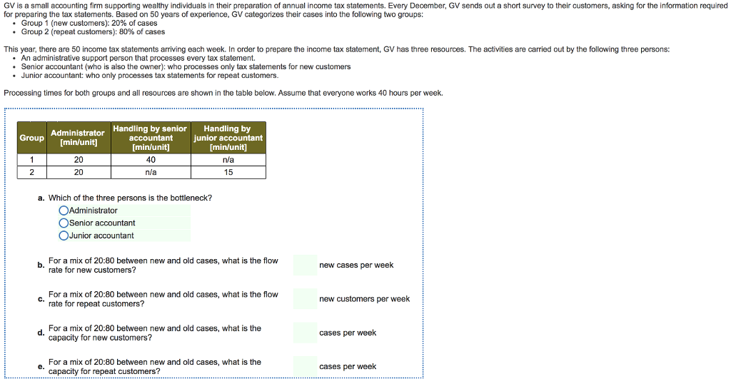 Gv Is A Small Accounting Firm Supporting Wealthy Chegg 