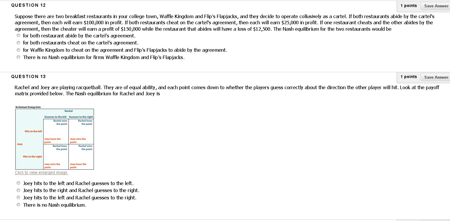 Solved Which Of The Following Sets Of Firms Is Best Descr
