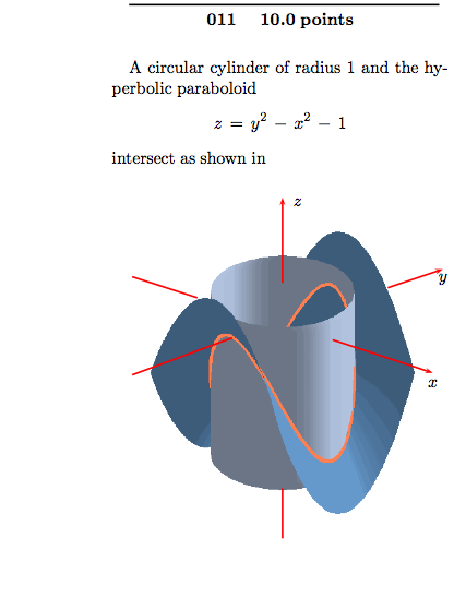 Solved A Circular Cylinder Of Radius 1 And The Hyperbolic Chegg Com