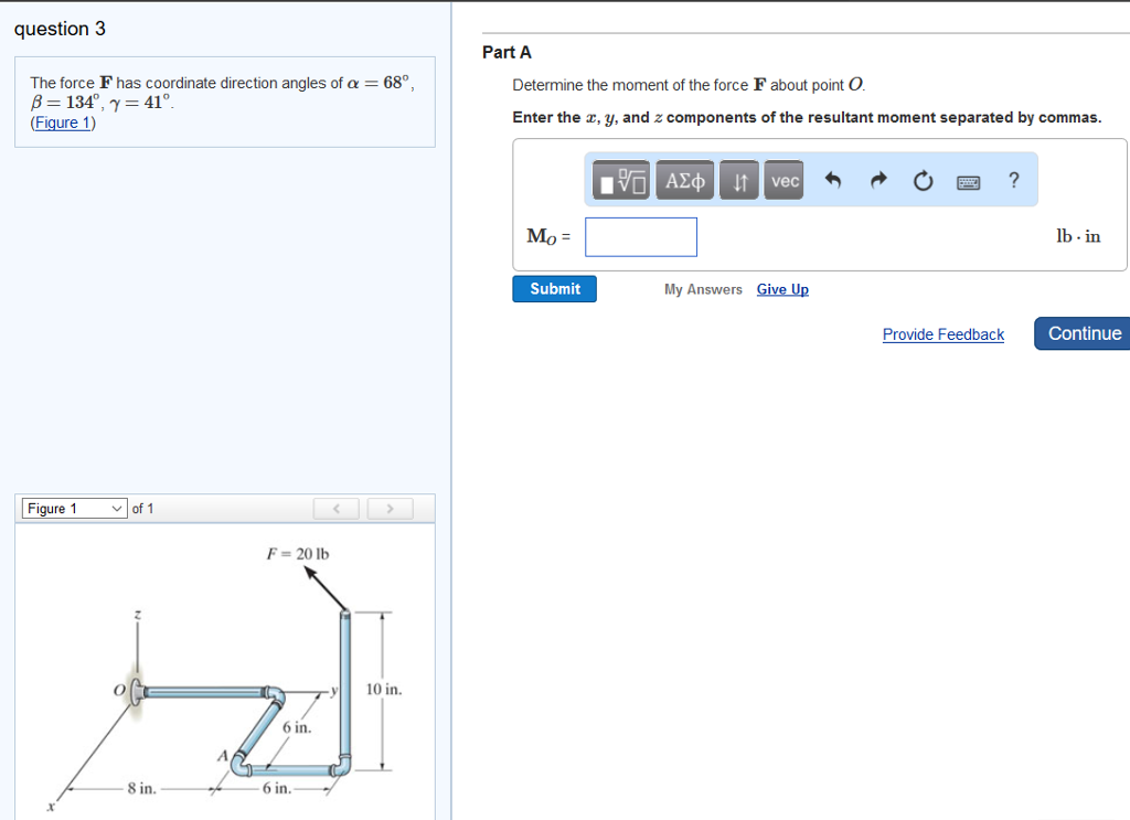 The Force F Has Coordinate Direction Angles Of A 68 Chegg Com