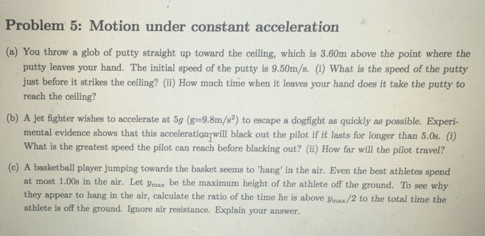 Solved You Throw A Glob Of Putty Straight Up Toward The C