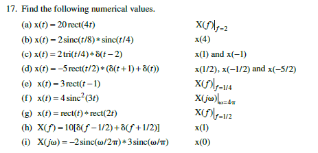 Solved Find The Following Numerical Values A X T Chegg Com