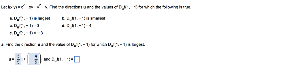 Solved Let F X Y X 2 Xy Y 2 Y Find The Directions Chegg Com