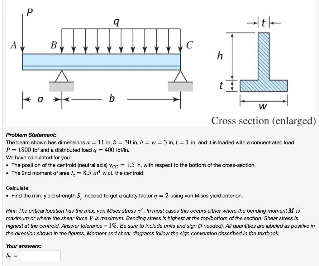 Beam Cross-Section. Survey Cross Section calculation. L Beam Dimensions. Von mises Yield Criterion. Support section