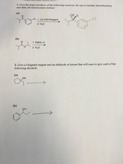 Draw The Products Of The Following Reactions With Organometallic
Reagents