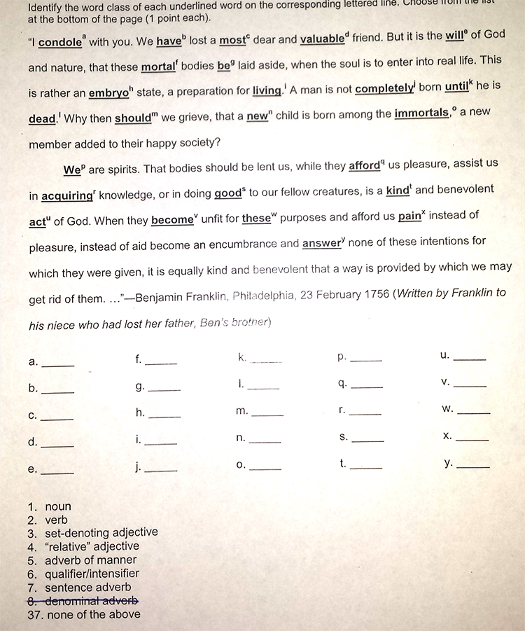 QUESTION 37 Which of the following underlined