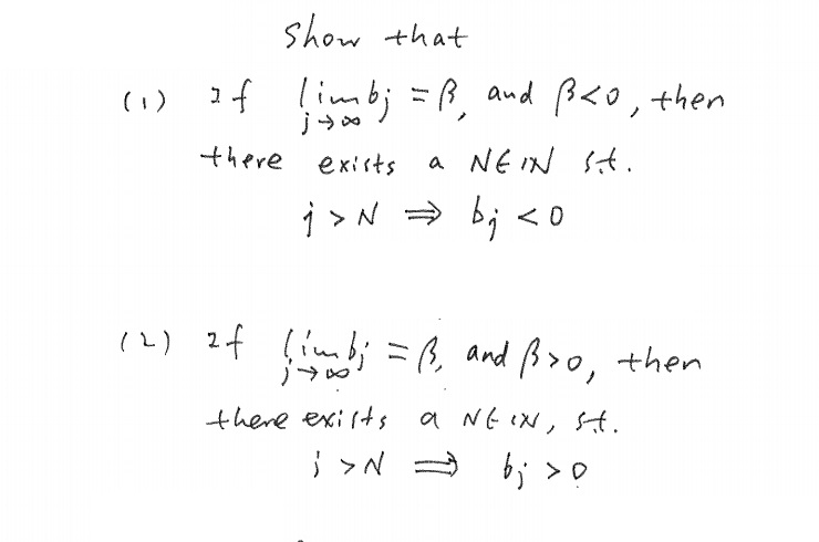 Solved Show That If Limb Beta And Beta Lt O Then The Chegg Com