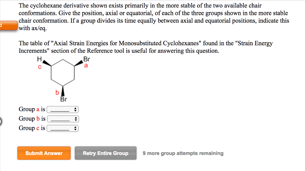 Solved The Cyclohexane Derivative Shown Exists Primarily