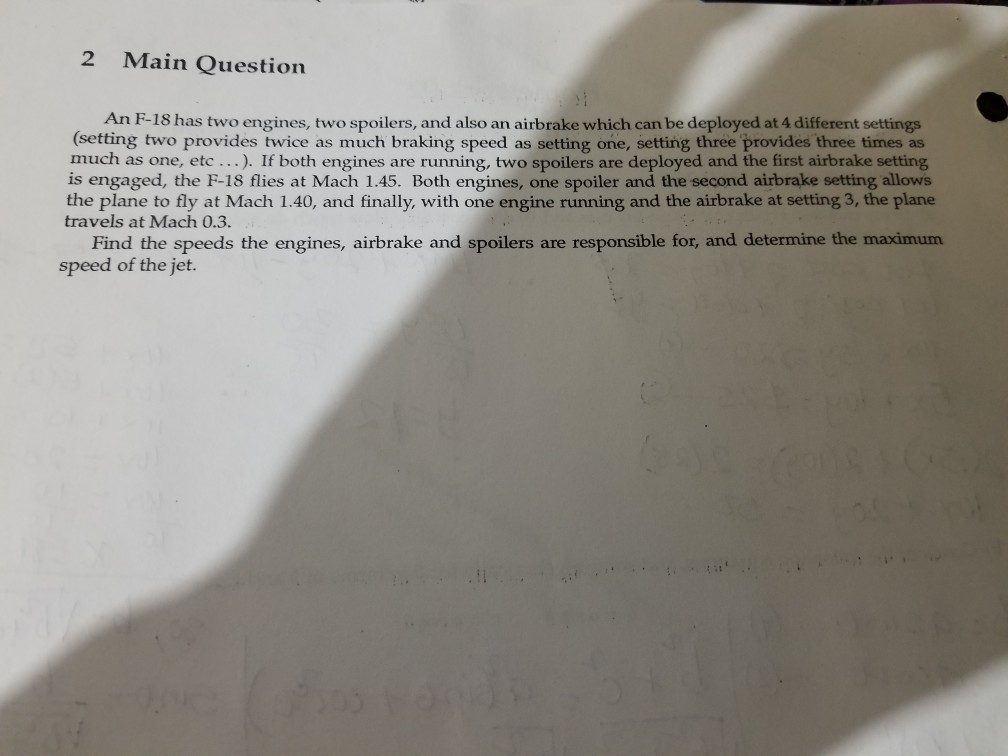 Solved 2 Main Question An F 18 Has Two Engines Two Chegg Com