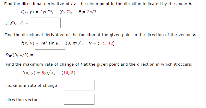 Solved Find The Directional Derivative Of F At The Given