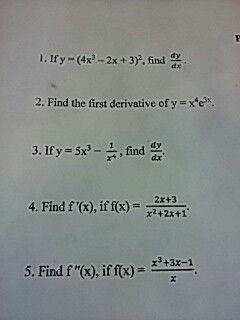 Solved If Y 4x 3 2x 3 2 Find Dy Dx Find The First Chegg Com