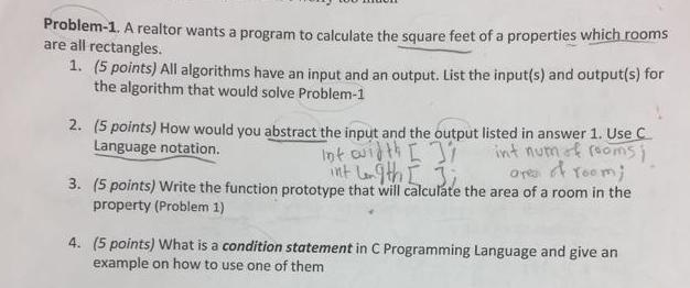 Solved Problem 1 A Are All Rectangles Realtor Wants A P