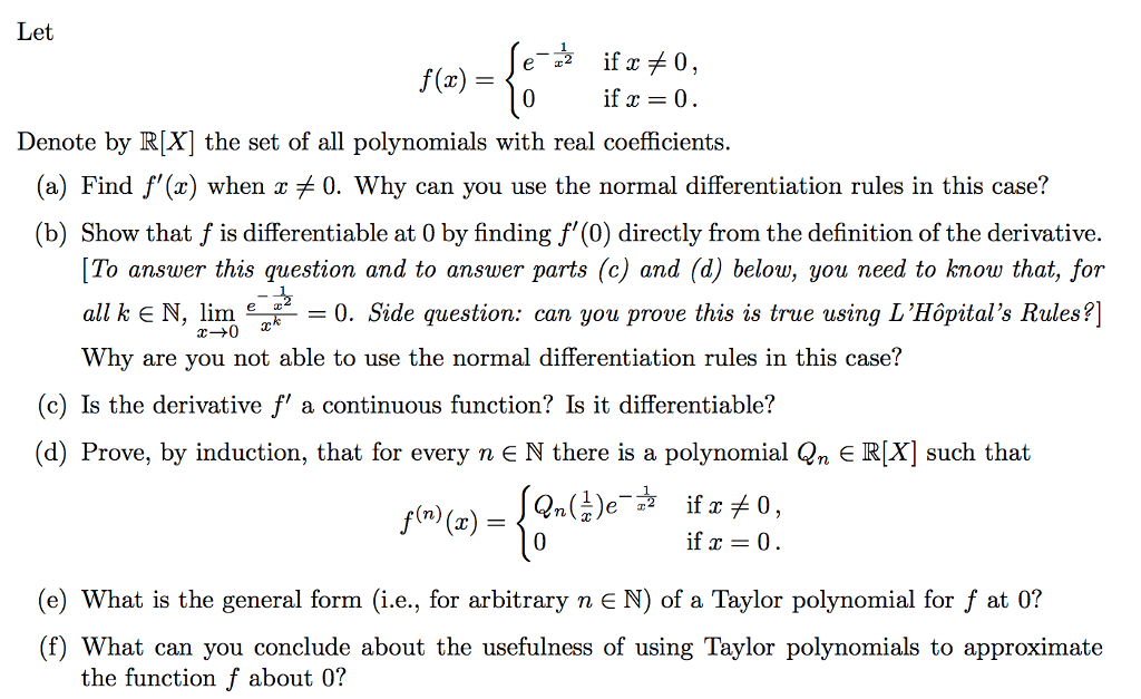 Solved Let F X E 1 X 2 If X Notequalto 0 0 If X 0 Chegg Com