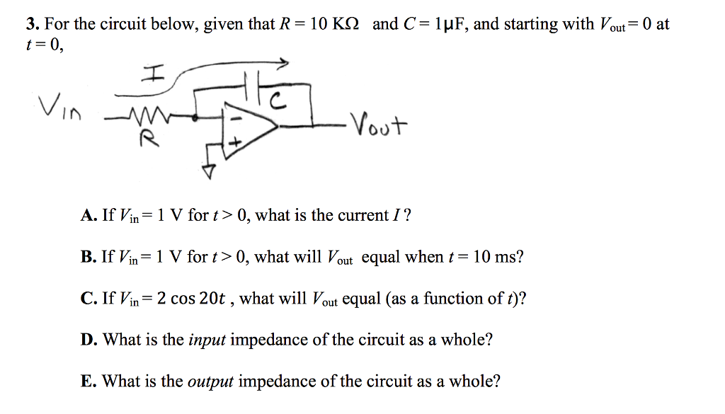 Solved 3 For The Circuit Below Given That R 10 Kw And C Chegg Com