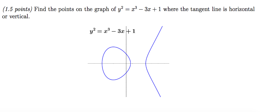 Solved Find The Points On The Graph Of Y 2 X 3 3x 1 Chegg Com