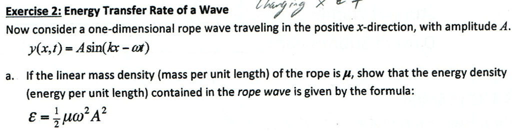 Solved Cw2 2 Wave Energy Exercise 1 Energy Of An Oscilla Chegg Com