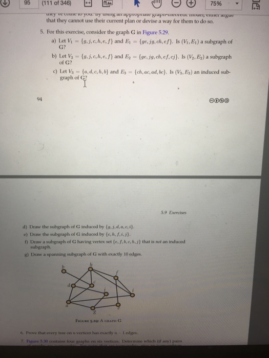 Solved For This Exercise Consider The Graph G In Figure Chegg Com