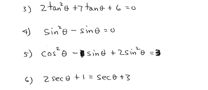 Solved 2 Tan 2 Theta 7 Tan Theta 6 0 Sin 2 Theta Chegg Com