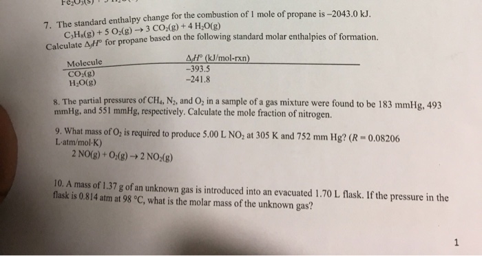 Solved The Standard Enthalpy Change For The Combustion Of Chegg Com