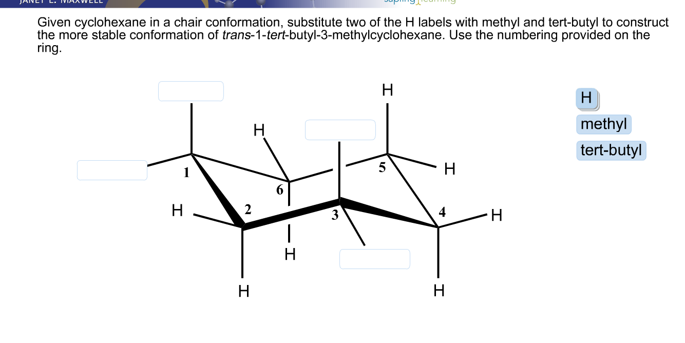 ...tert-butyl to construct the more stable conformation of trans-1-tert-but...
