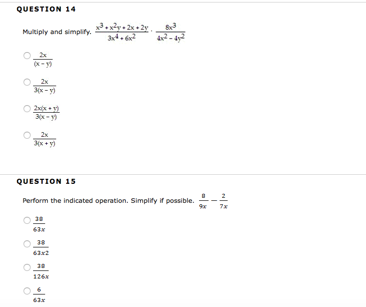 Solved Multiply And Simplify X 3 X 2 Y 2x 2y 3x 4 Chegg Com