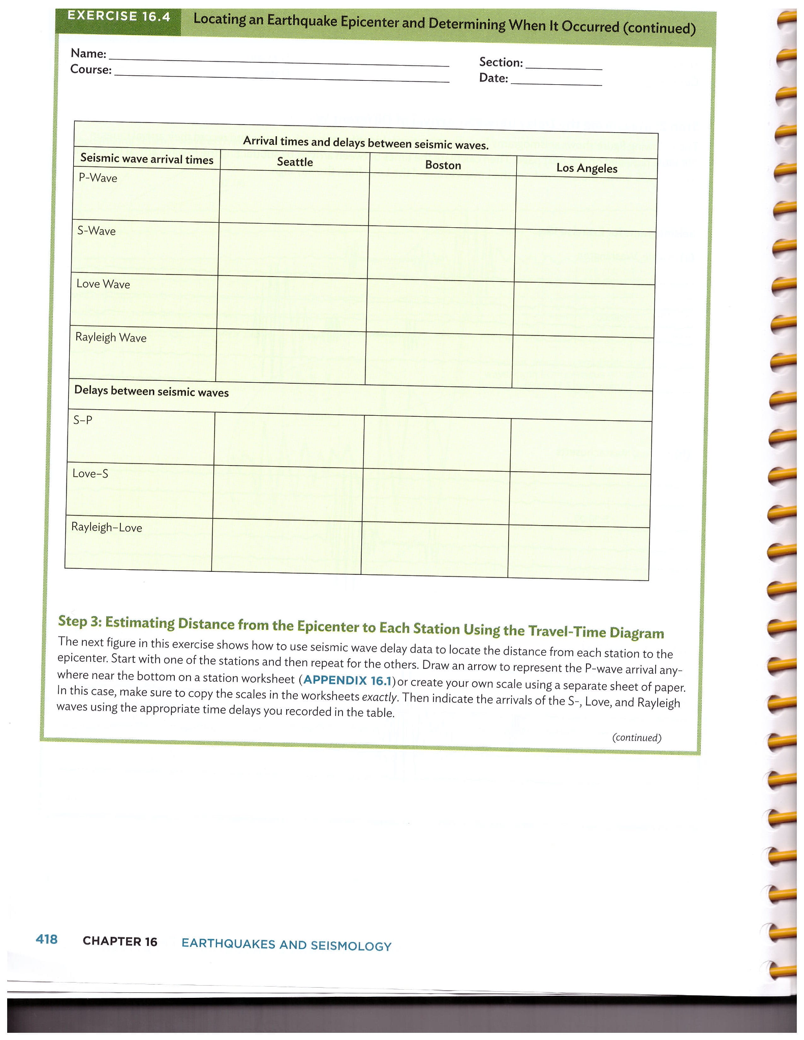 Worksheets Earthquakes And Seismic Waves Worksheet solved the next figure in this exercise shows how to use question seismic wave delay data locate distance
