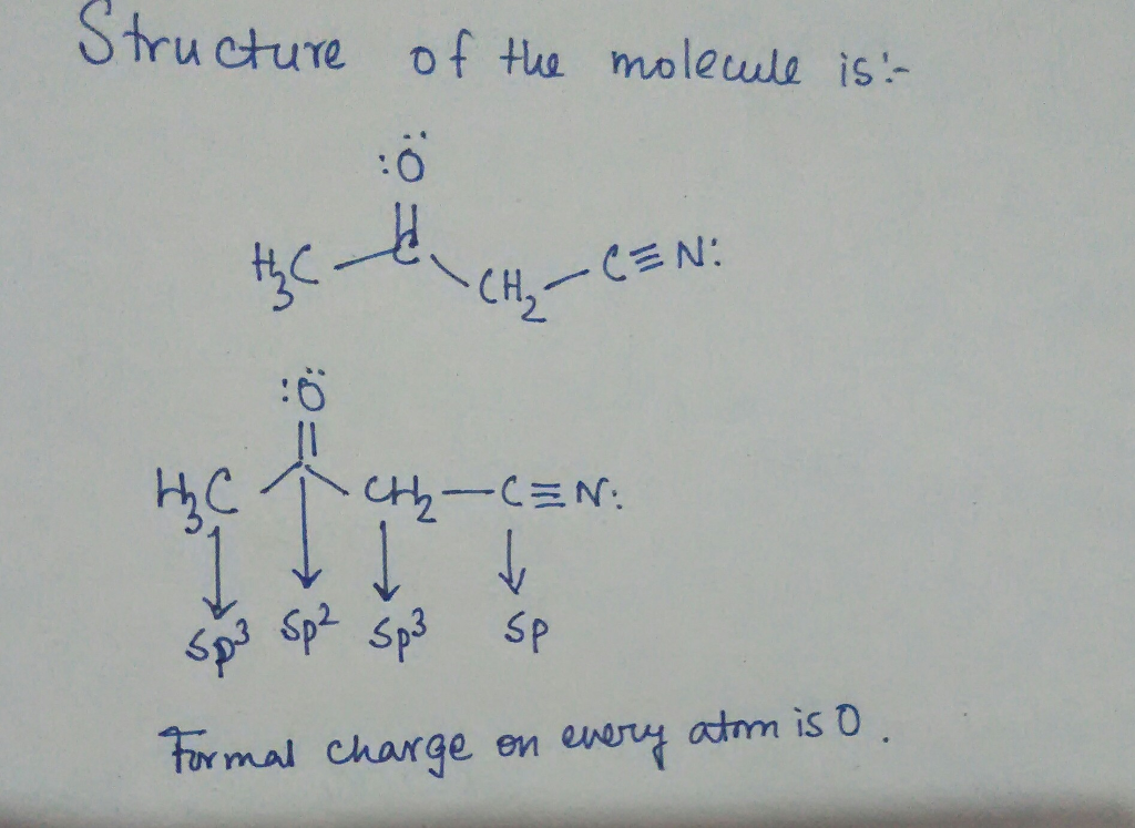 Question & Answer: Draw any example of a n organic molecule with at leas t one atom having the listed hybridization..... 1