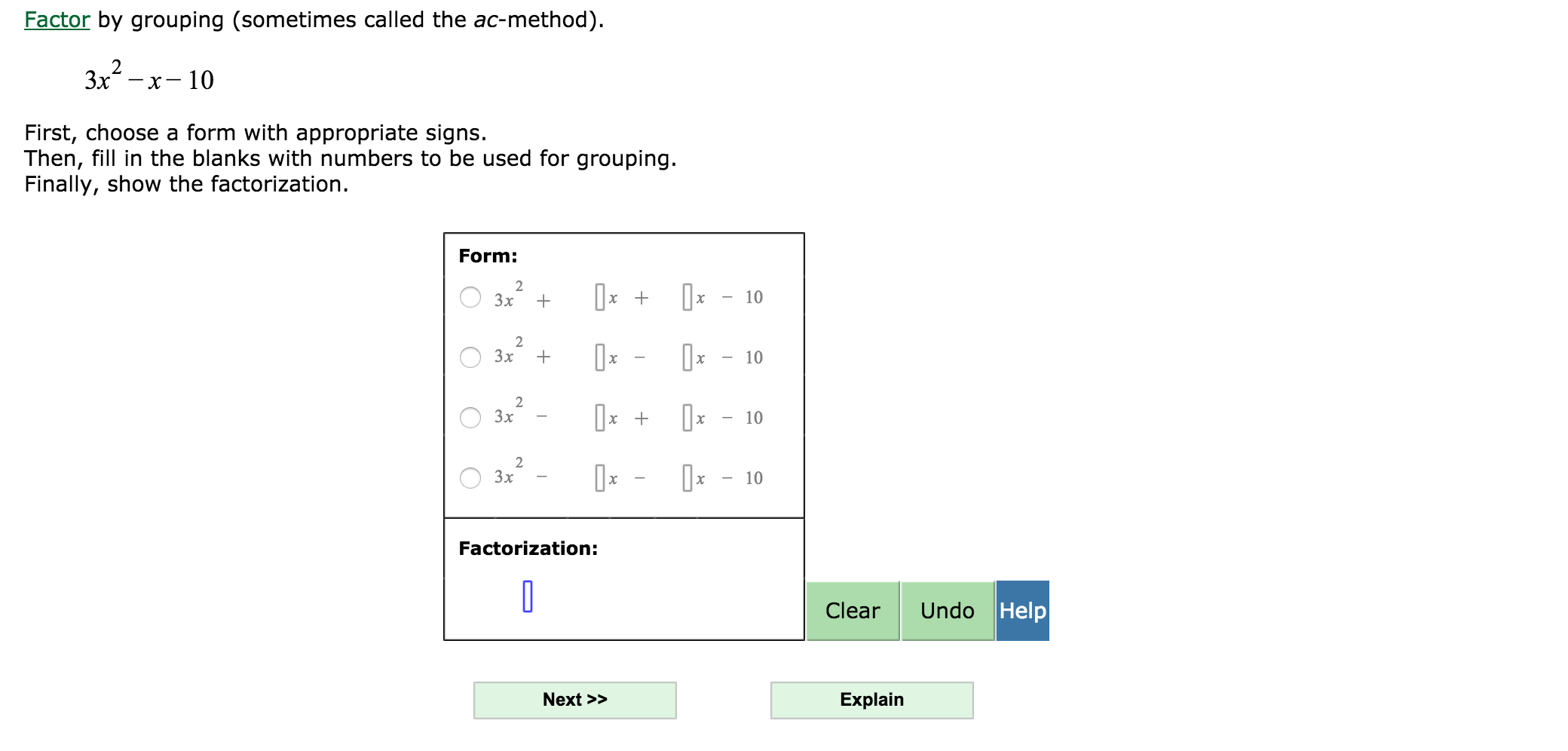 solved factor by grouping sometimes called the ac method