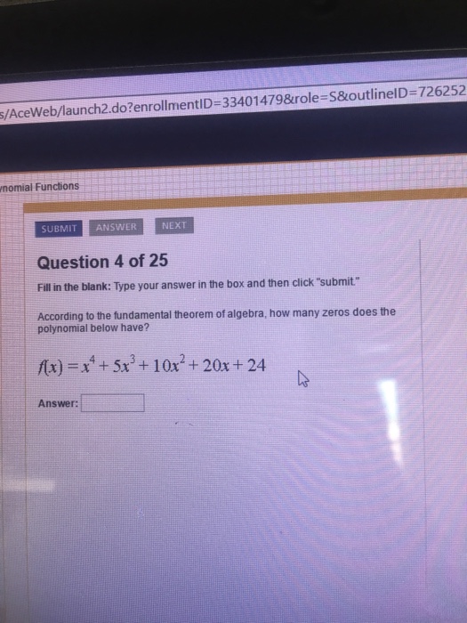 Solved According To The Fundamental Theorem Of Algebra, H