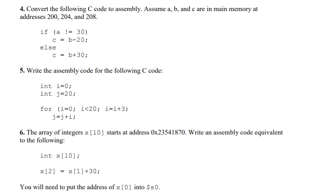 c code to assembly