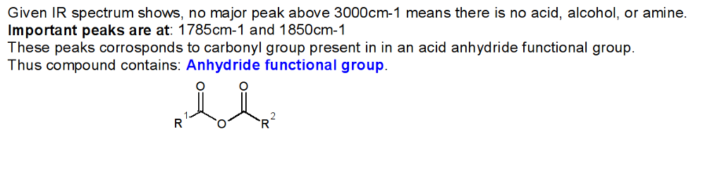 Question & Answer: Assign the most distinctive peaks and identify the major functional group present in the..... 1