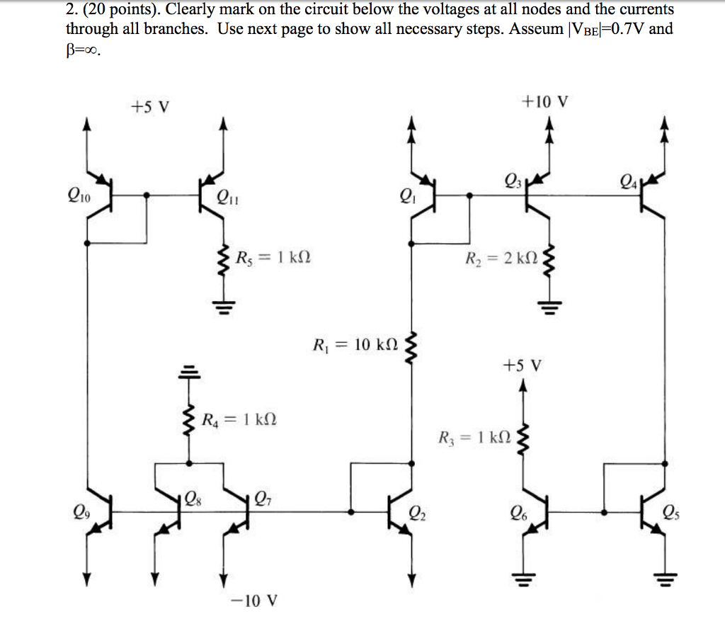 2 20 Points Clearly Mark On The Circuit Below Voltages At