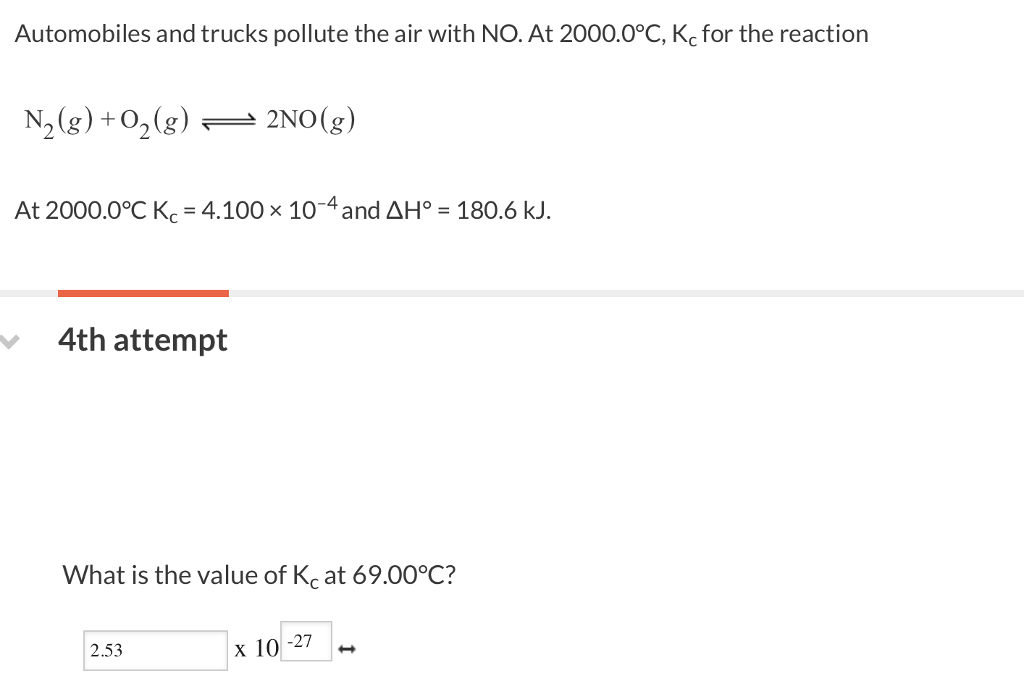 Solved Automobiles And Trucks Pollute The Air With No At Chegg Com