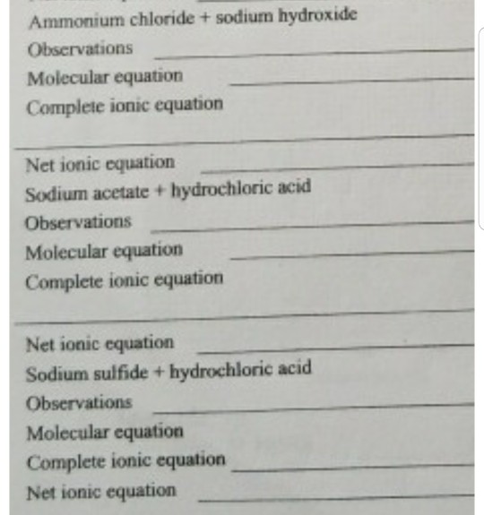 Solved Lead Nitrate Sodium Sulfide Observations Molecul Chegg Com