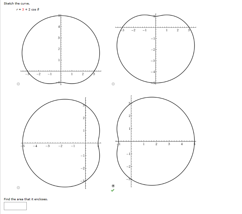Solved Sketch The Curve. R = 3 + 2 Cos Theta Find The Are