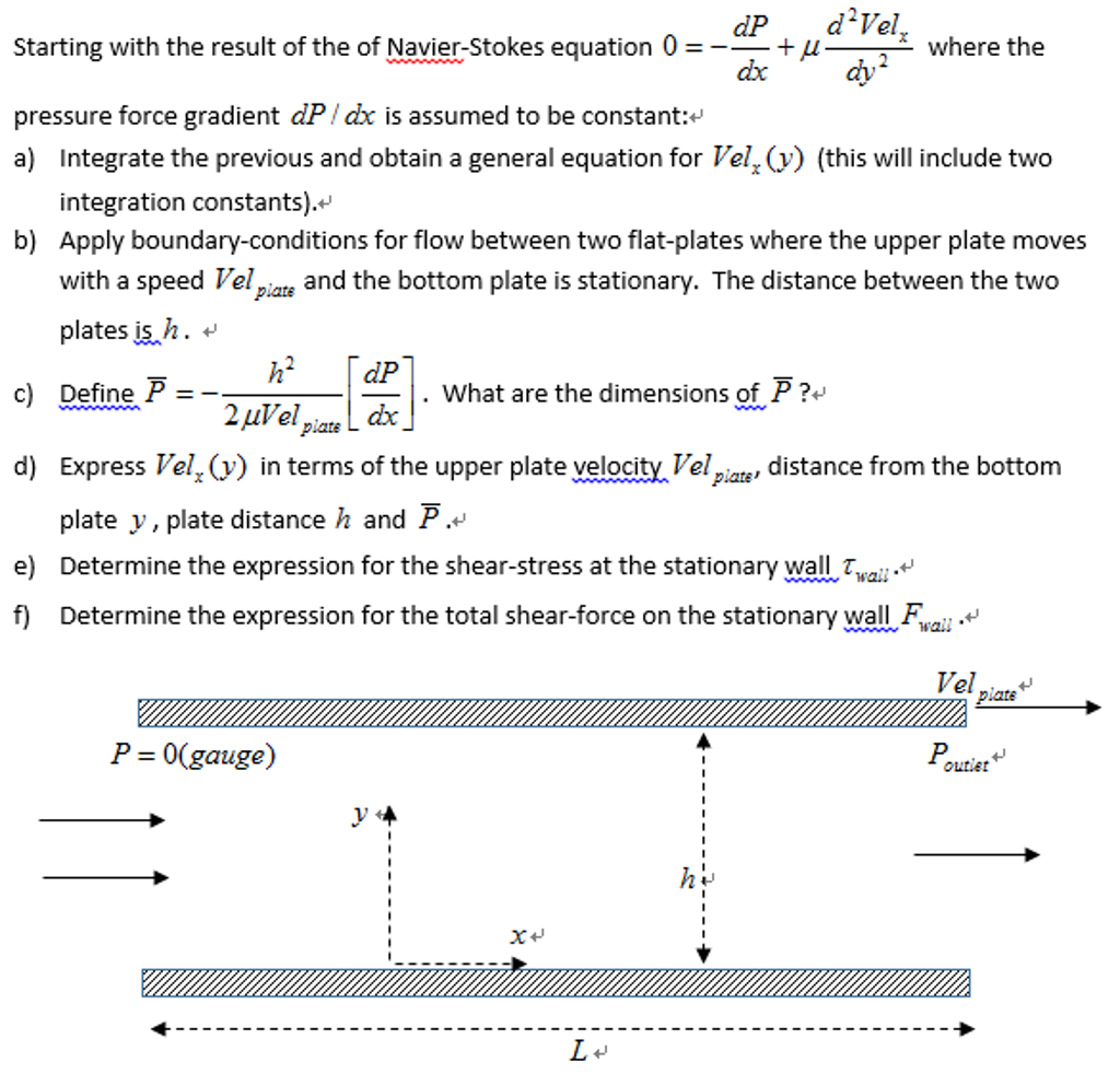 Solved Starting With The Result Of The Of Navier Stokes E Chegg Com