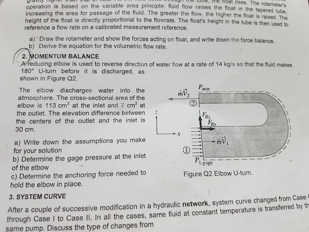 Solved ugi he tube, the float ri ses. The rotameters red | Chegg.com