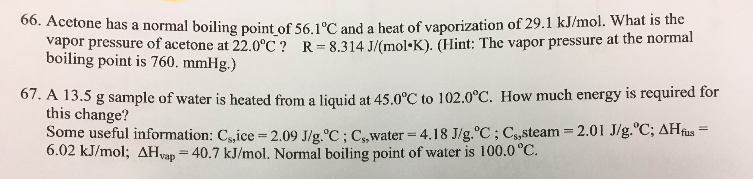 why does acetone have a low boiling point