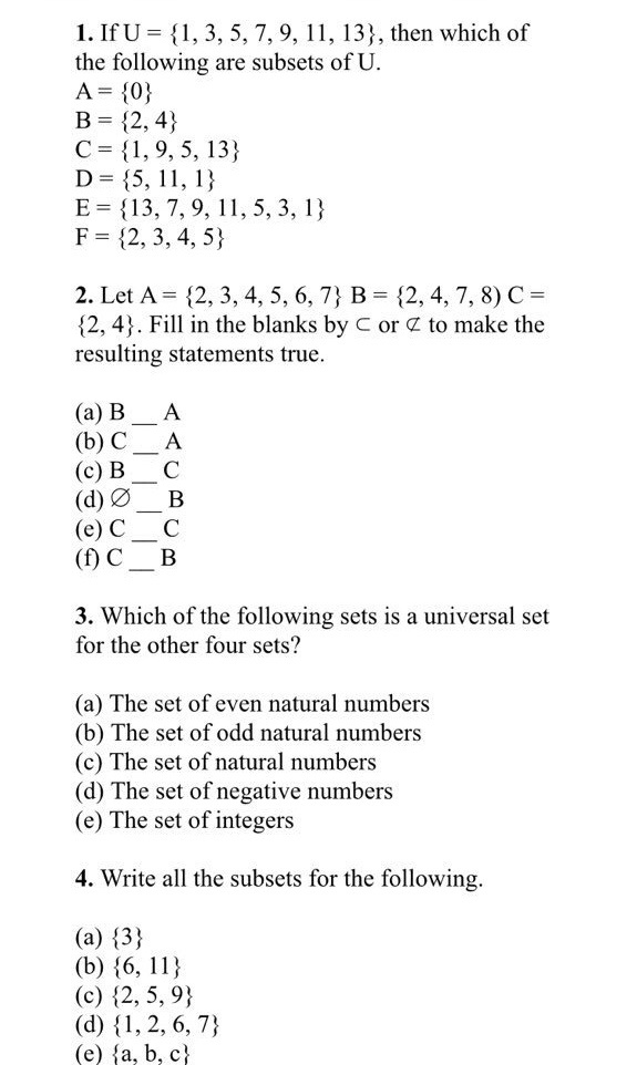 Solved 1 If U I 3 5 7 9 1 1 L 31 Then Which Of Chegg Com