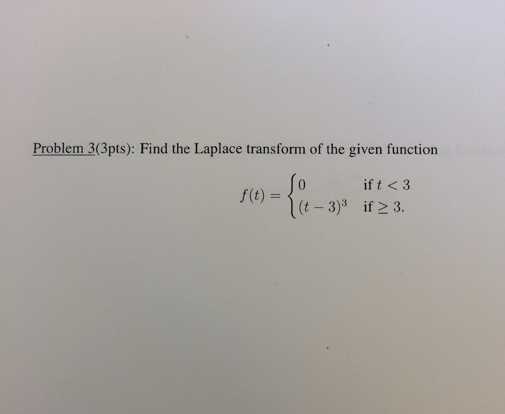 Solved Find The Laplace Transform Of The Given Function F Chegg Com